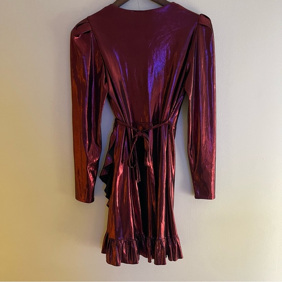 Le Group Made in Italy Metallic Wrap Dress - Picture 6 of 11